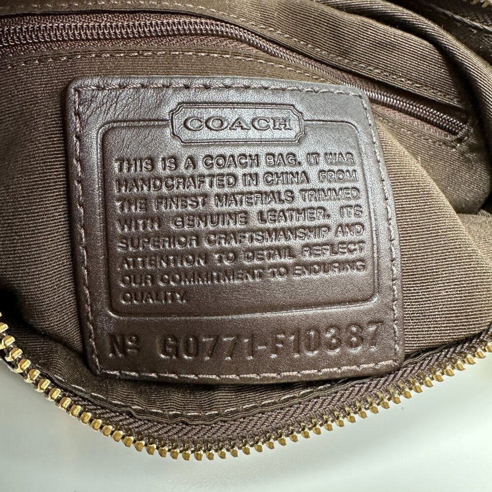 Y2K Vintage Coach Signature Patchwork Gold Medium Shoulder Crosbody Bag F10387 - Picture 16 of 16